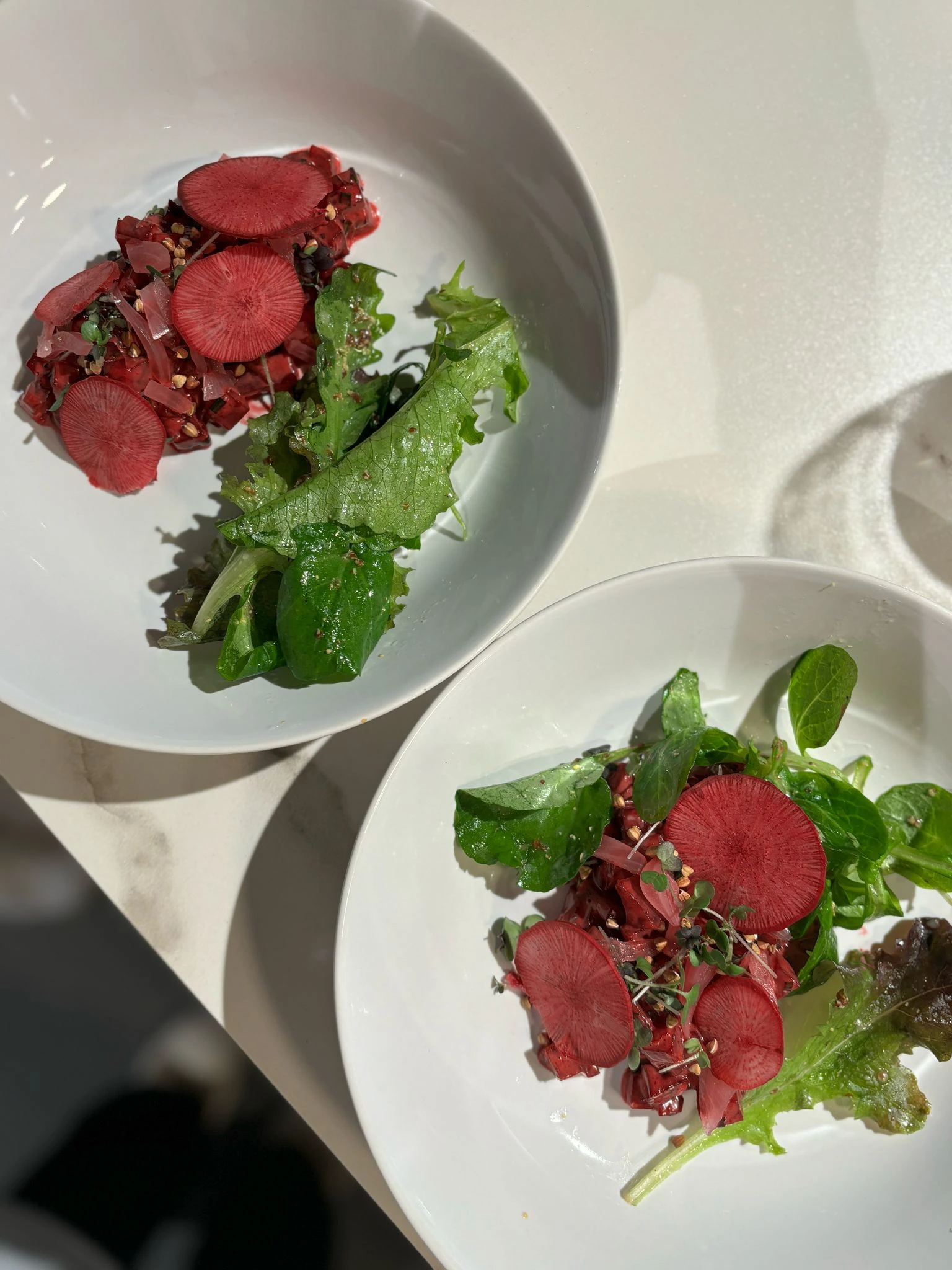 Des assiettes dressées par Toqué